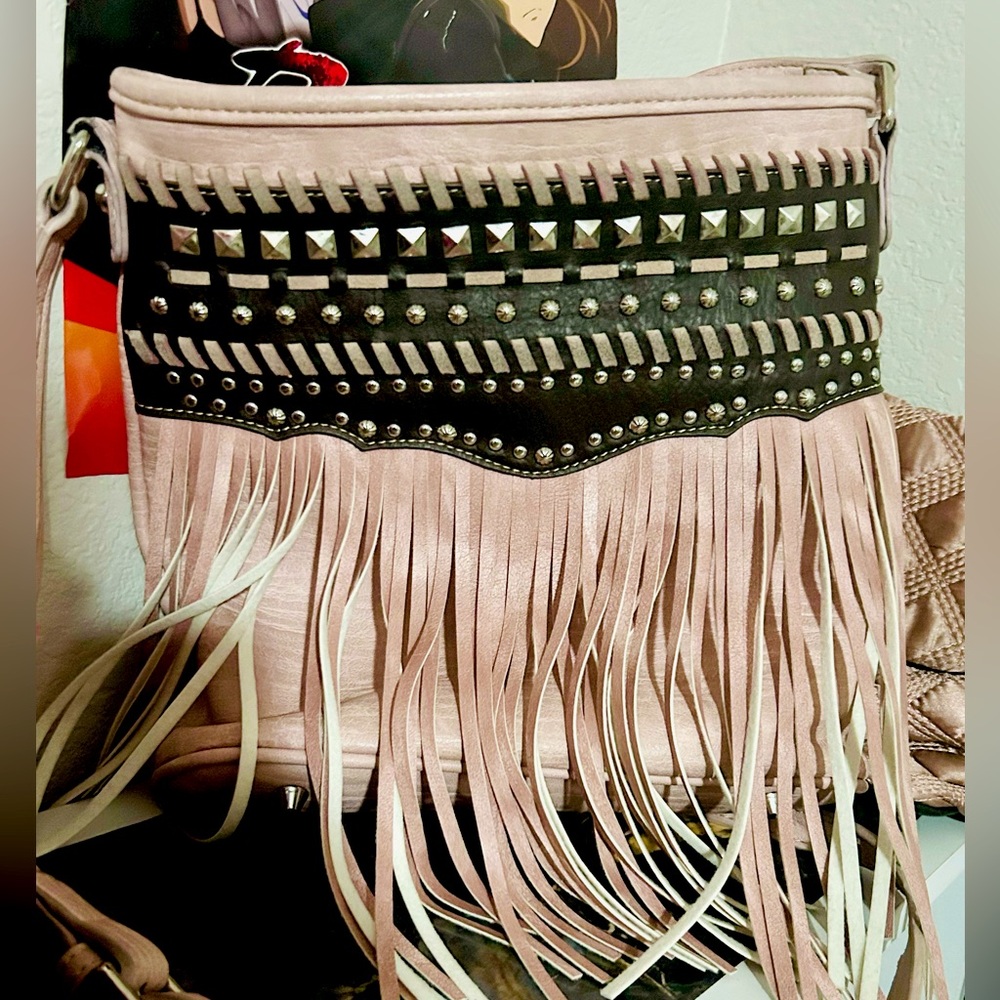 Vintage Pink Tassle Purse